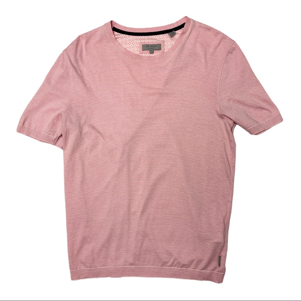 TED BAKER Pink pinstripe Cotton T-Shirt Men’s 3